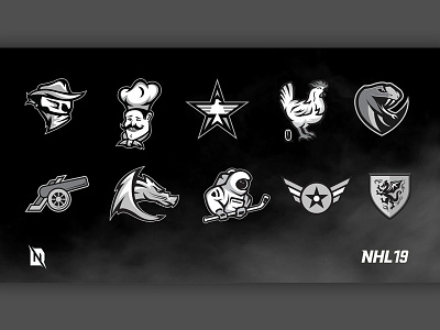 EA NHL 19 - 30 Create-A-Team Logos ahl branding branding design branding redesign design freelancer graphic design hockey logo logo design logo redesign sports sports design