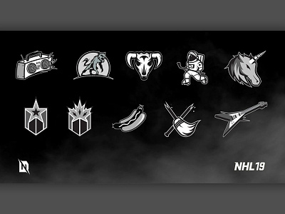 EA NHL 19 - 30 Create-A-Team Logos ahl branding branding design branding redesign design freelancer graphic design hockey logo logo design logo redesign sports sports design