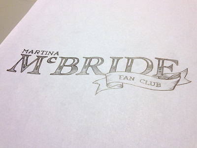Martina Fan Club Illustrated Logo hand drawn illustration logo pencil typography