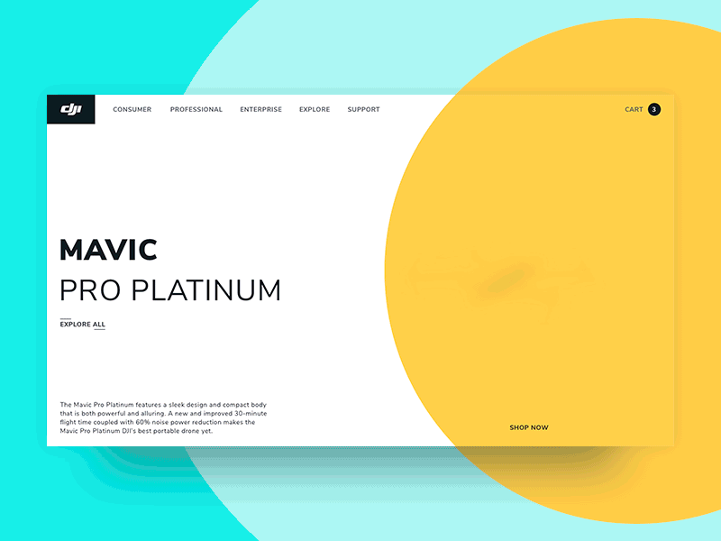 Drone Page Concept animation concept design drone interface principle product page ui user ux web