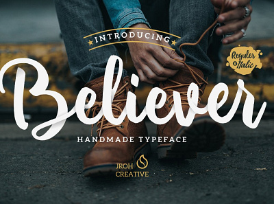Believer Fonts app branding brush design enjoy font handmade icon illustration logo new font simple typography ui ux vector