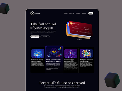 Crypto web 3 landing page cards charts crypto cryptocurrency dark mode landing page product design ui ux web 3 web design