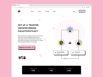 Crowdfunding blockchain landing page