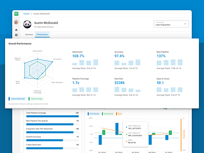 Sales Team Member Performance chart radar ui