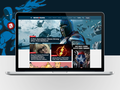 Newsarama Home Page comics news ui design