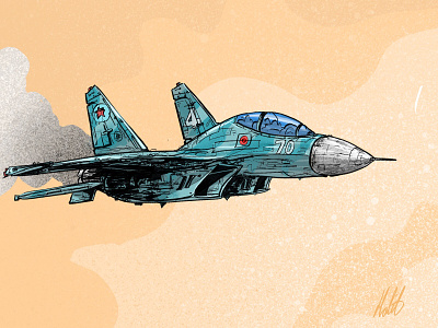 Su-27 brush debuts fighter jet graphic art illustration procreate procreate art su27 sukhoi