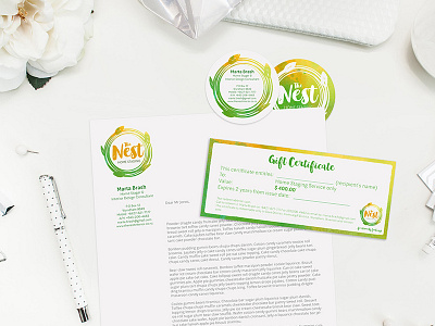 The Nest - Branding business card gift card logo