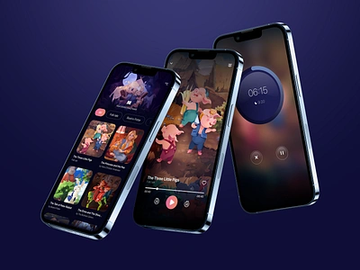 Meditation & Sleep Mobile App | Fairy tales app app design bedtime children fairy fairytale for kids illustrations ios meditations mobile mobile app mobile design relax sleep sound story ui ux