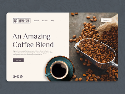 Coffee Landing Page - Daily UI 003 003 coffee concept dailylogochallenge dailyui dailyui 003 landingpage layout photoshop ui uidesign uiux ux webdesign