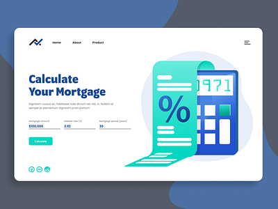 Mortgage Calculator – Daily UI 004 calculator dailyui004 illustration landingpage loan mortgage ui uidesign ux