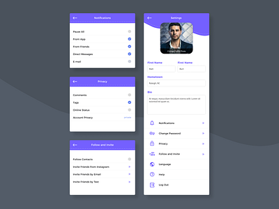 App Settings – Daily UI 007 app dailyui007 dailyuichallenge figma layout product design settings ui ui ux