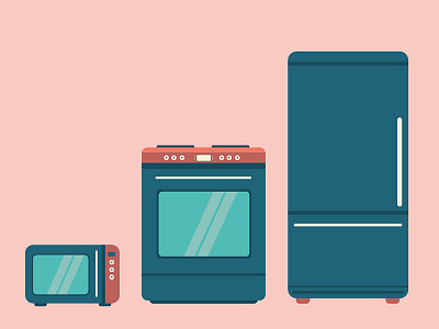 Kitchen Appliance Icons fridge icon illustrator kitchen microwave stove