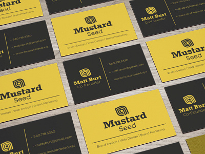 Mustard Seed Card branding business card graphic design mockup mustard seed yellow
