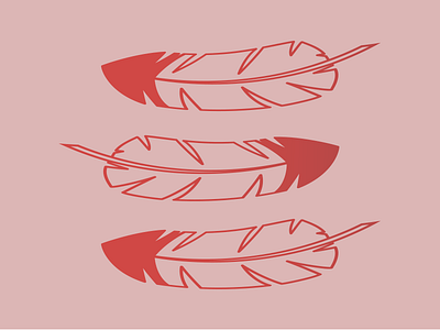 Feather Icon bird feather icon illustrator pink red
