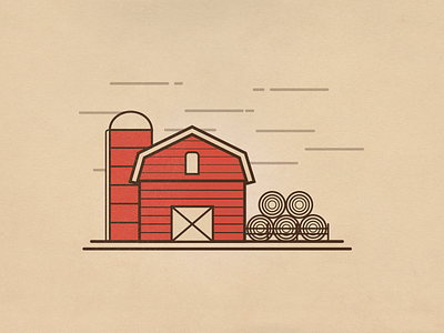 Country Barn barn country icon illustration line art red silo