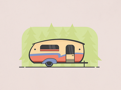 Camper camper camping summer trees wild. wilderness