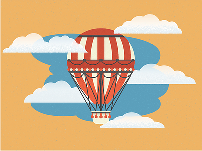 Hot Air Balloon adventure clouds hot air balloon illustration sky texture