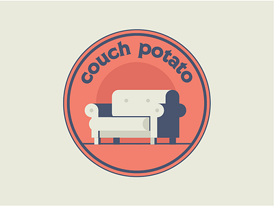 Couch Potato badge couch illustration potato retro