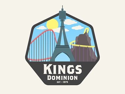 Kings Dominion amusement park badge illustrator intimidator kings dominion rollercoasters vector volcano