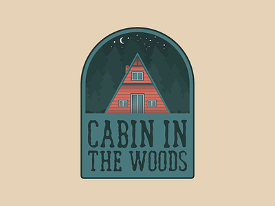 Cabin In The Woods badge cabin illustration illustrator. woods