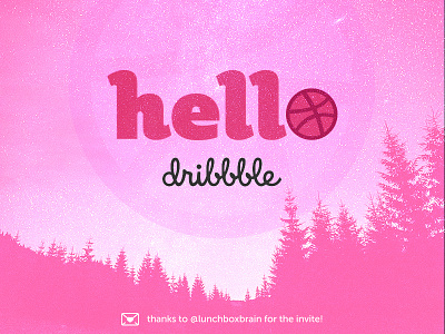 Hey There dribbble first shot hello icon lettering space thanks trees type