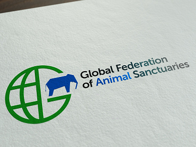 Global Federation of Animal Sanctuaries animals branding elephant globe logo non profit sanctuaries