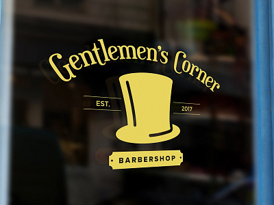 Gentleman's Corner barber barbershop branding gentleman logo signage