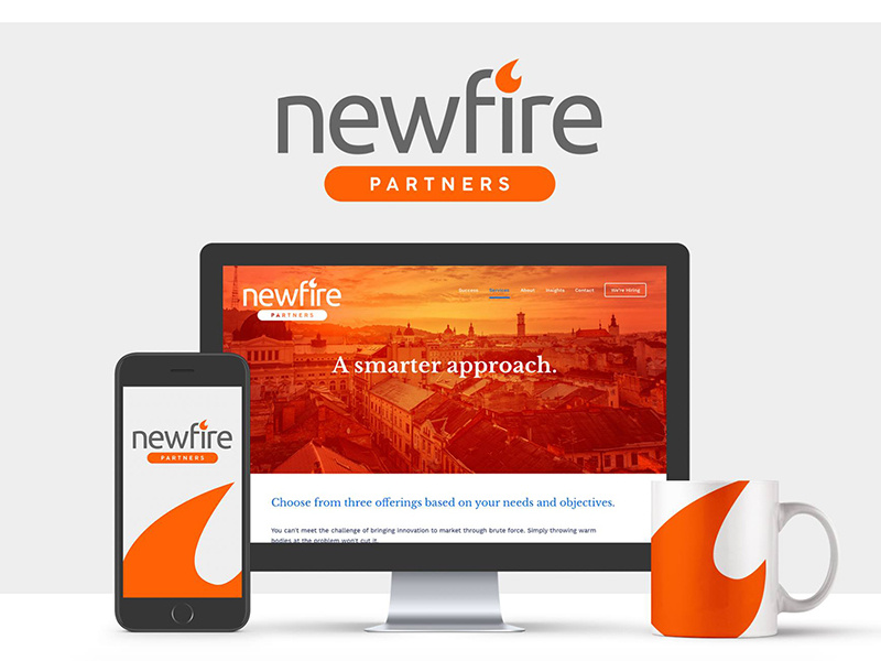 Newfire Partners tech flame match branding logo partners newfire