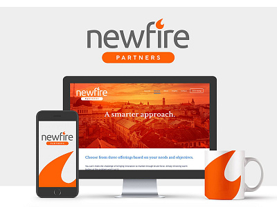 Newfire Partners branding flame logo match newfire partners tech