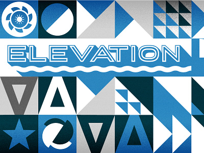 Elevation Wall Graphic blue elevation mural pattern shape wall