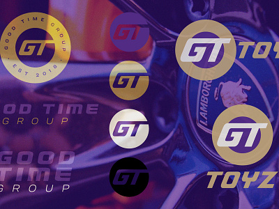 GT Toyz branding design gold icon illustration logo typography
