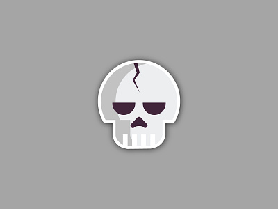 Cracked Skull branding design illustration logo skull sticker sticker mule