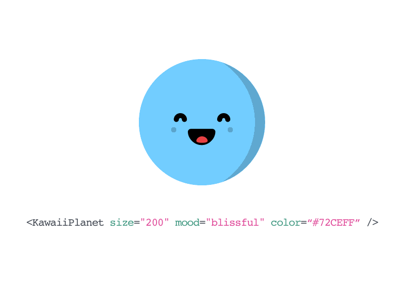 React kawaii example dribbble