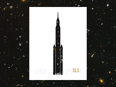 Air/Spacecraft Series: Space Launch System (SLS) exploration hubble launch moon nasa orion poster rocket sls space spacecraft system telescope typography