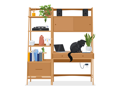 It appears something's been unplugged.... animation black cat books bookshelf cat desktop energy furniture plants smart home speakers