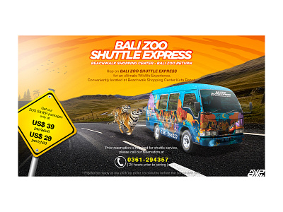 Bali Zoo Shuttle Express Promo art bali balinese branding design graphic design illustration