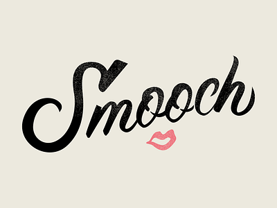Smooch hand lettering illustration kiss lettering lips pink texture type typography