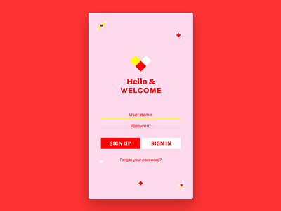 Daily UI #001 Sign Up Page app dailyui grid pink sign up square typography ui