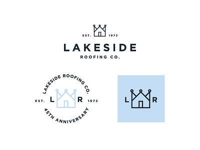 Lakeside Roofing Co. Logo Exploration 2 branding crown lockup logo typography vector