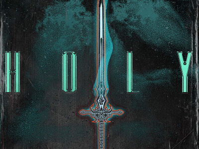 Paladin Blade album chrome grunge illustration knight neon paladin sword