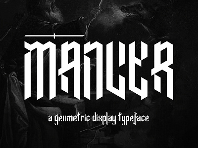 Mancer Typeface black blackletter dark font for sale geometric hardcore magic old typography