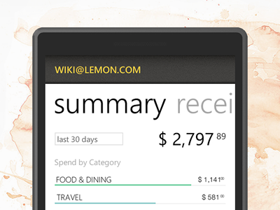 Lemon Receipts for Windows Phone app lemon mango mobile native windows phone wp7