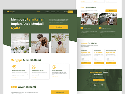 Marry You - Wedding Organizer Web Design design hero section landing landing page landingpage ui user interface