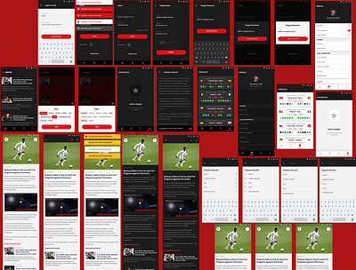 Football App UI design illustration prototyping typography ui ux wireframe