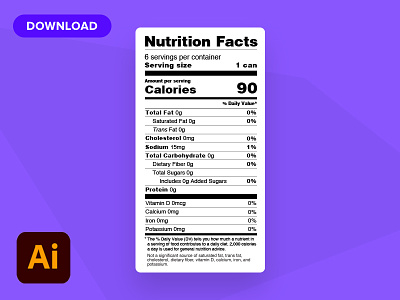 Editable Nutritional Facts - Free Download design editable free download label nutritional nutritional facts nutritional label packaging vector