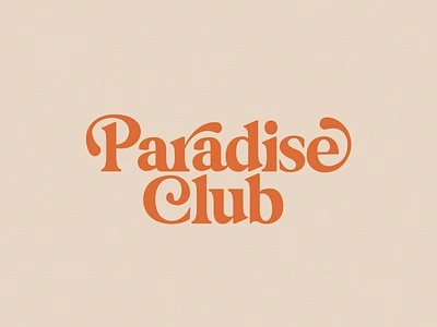 Paradise Club 70s logo retro script typography