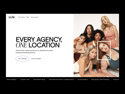 LÜK Network - Home Page app branding creators fashion homepage landing page marketplace model agency models network photographers tech ui website