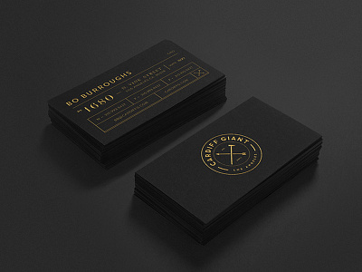 Cardiff Giant black business card foil gold hospitality identity letterpress logo matte restaurant