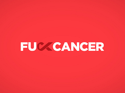 Fuck Cancer branding cancer charity custom identity logo non profit ribbon type