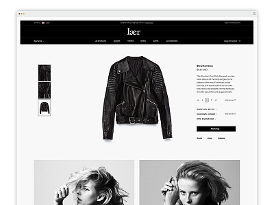 Laer - Product Page clothing fashion product ui website